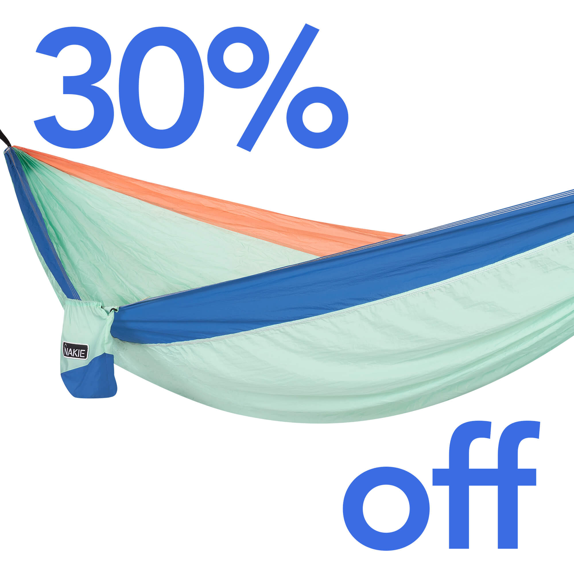 Sky Blue - Recycled Hammock with Straps