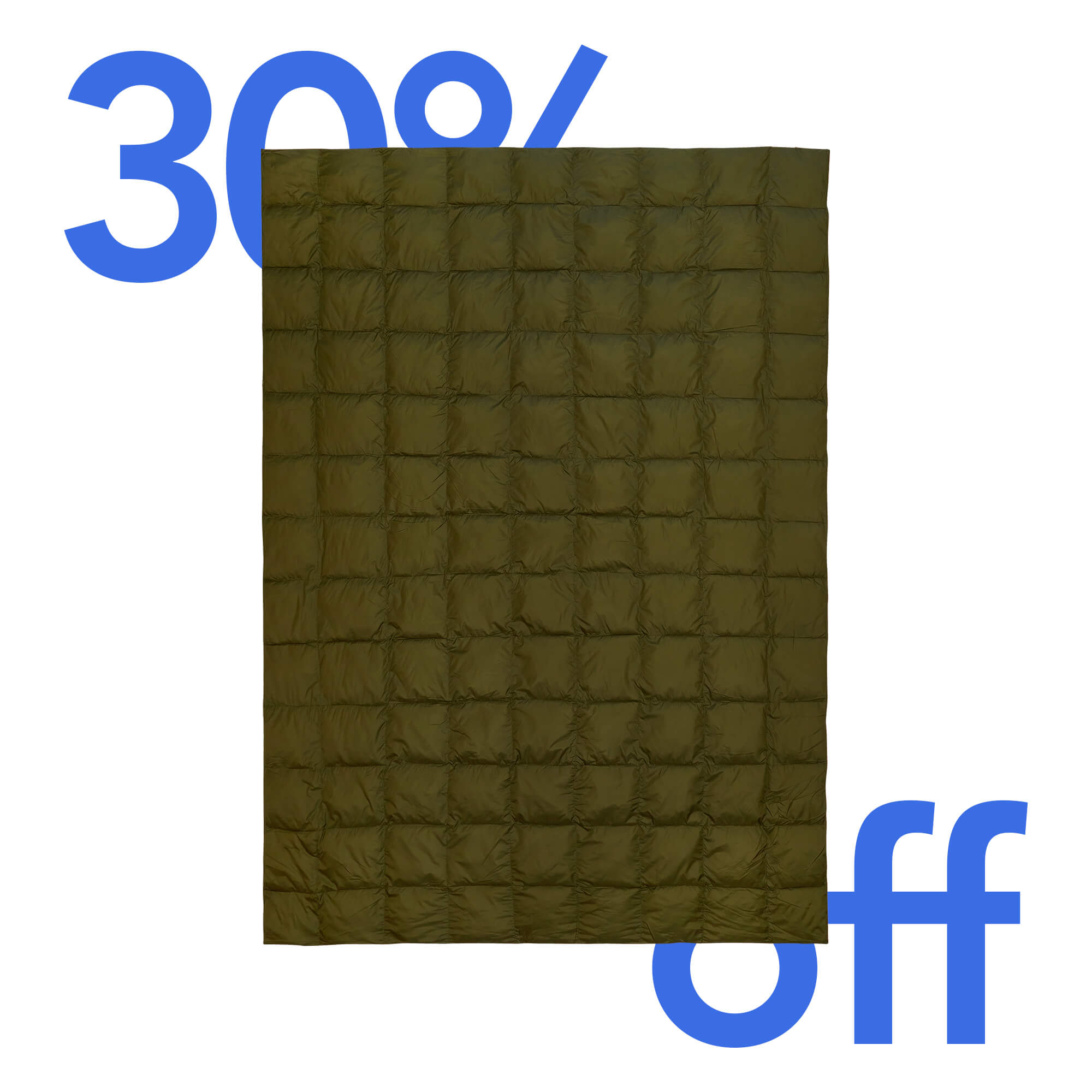 Olive Green Sustainable Down - Puffy Blanket