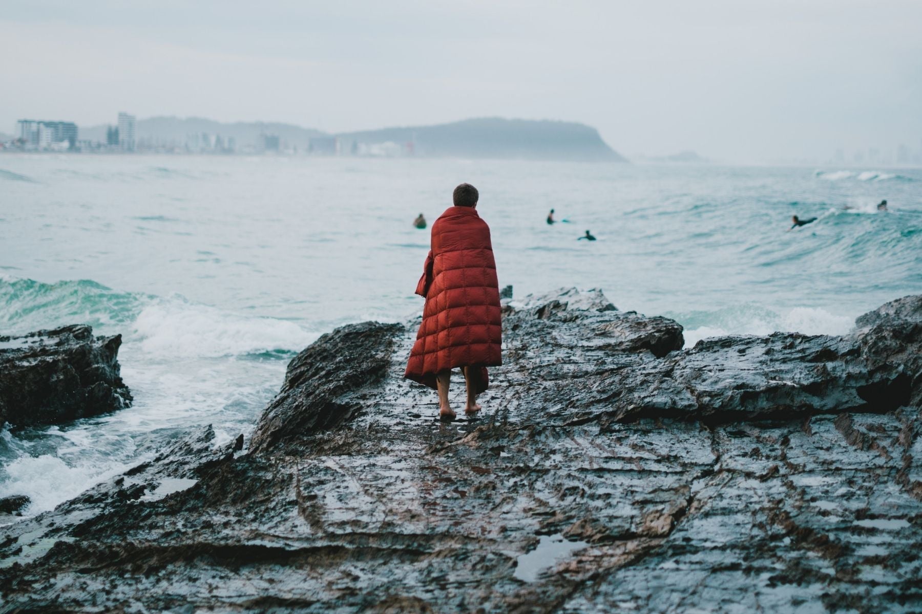 Earth Red Sustainable Down  - Puffy Blanket