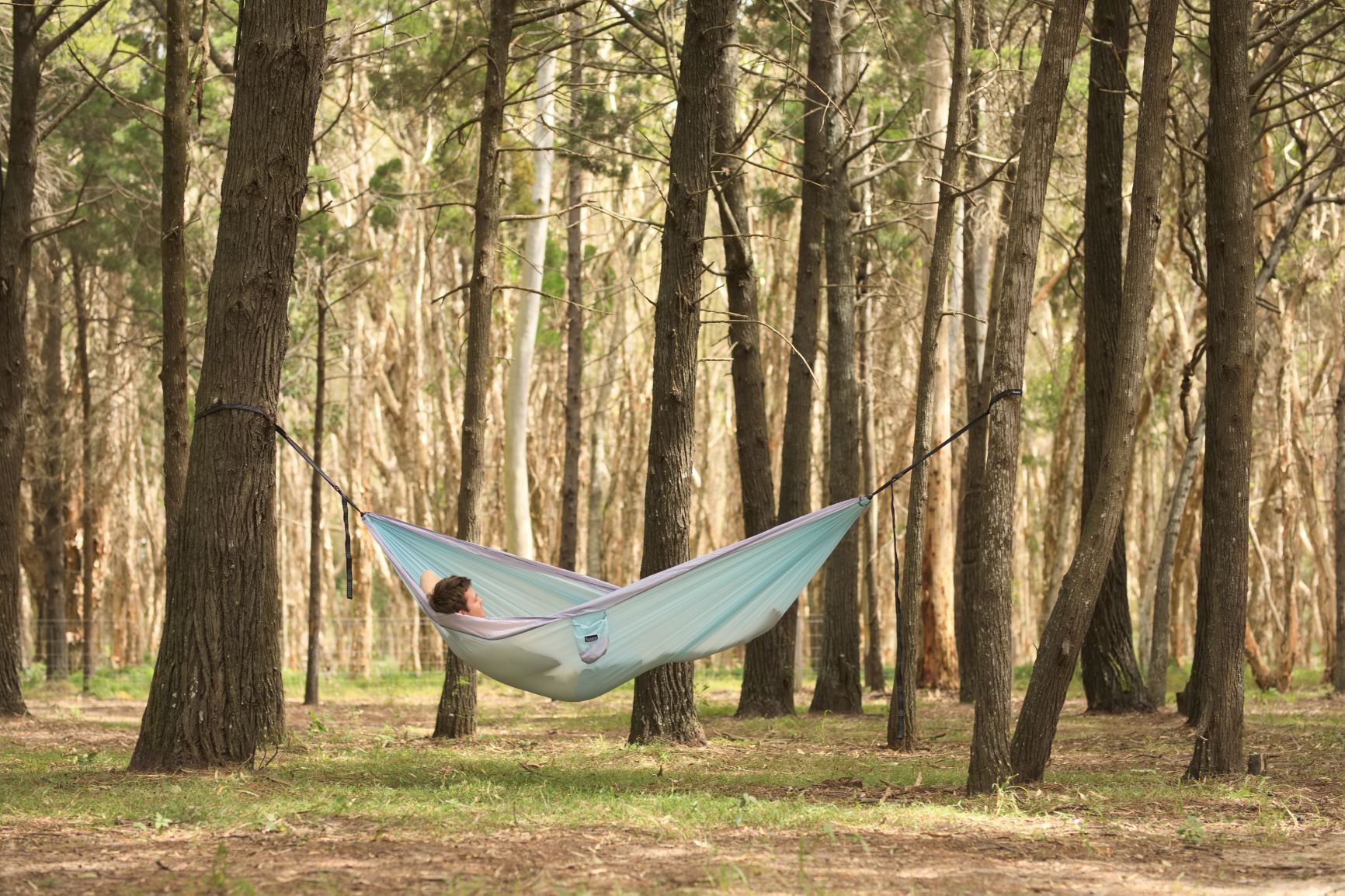 Twilight Blue - Recycled Double Hammock with Straps - Nakie