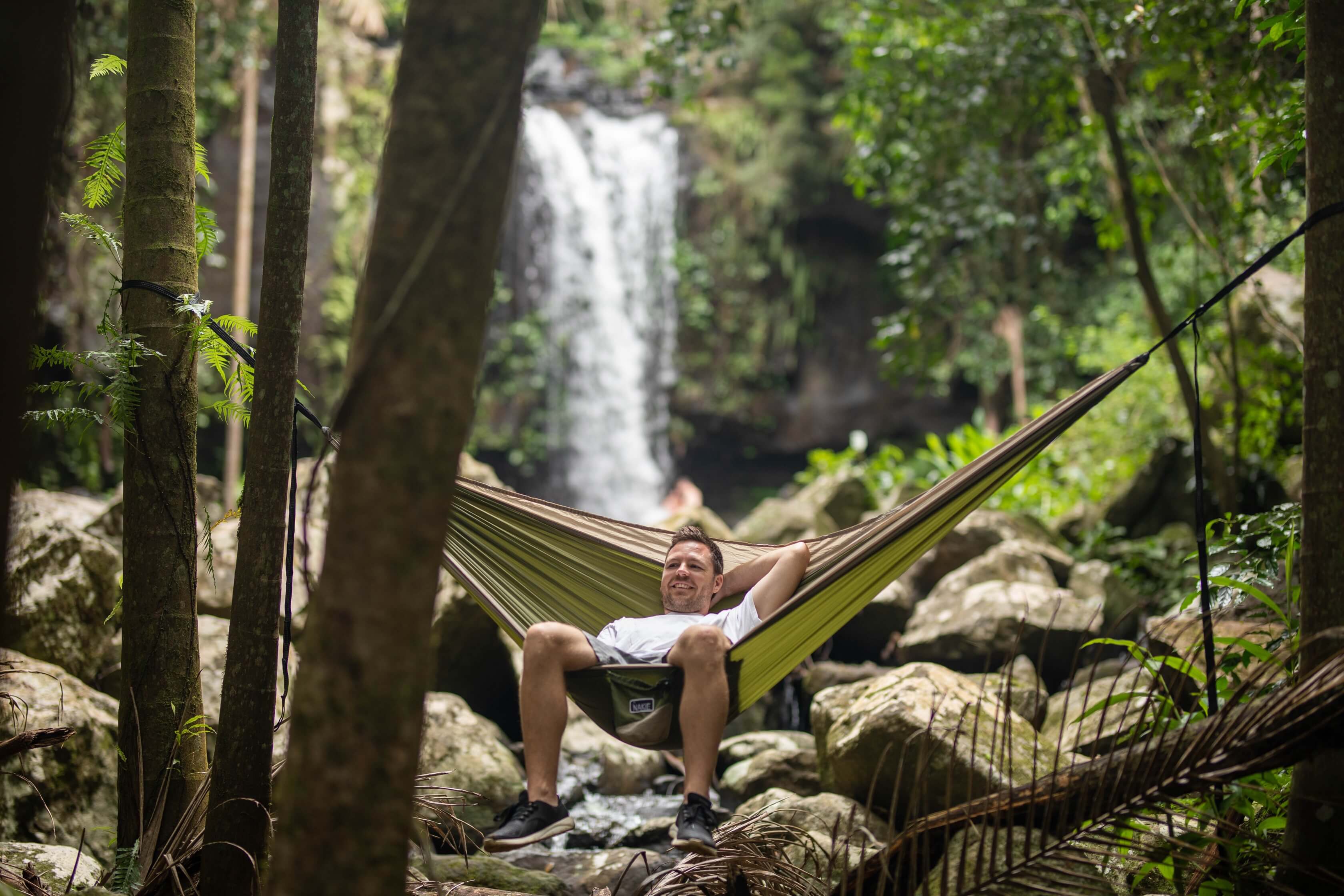 Olive Green Recycled Hammock with Straps