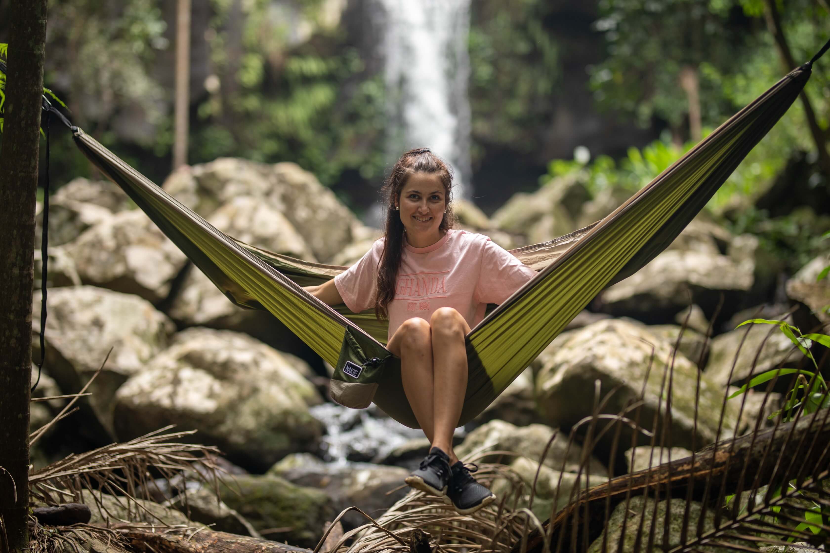 Olive Green Recycled Hammock with Straps