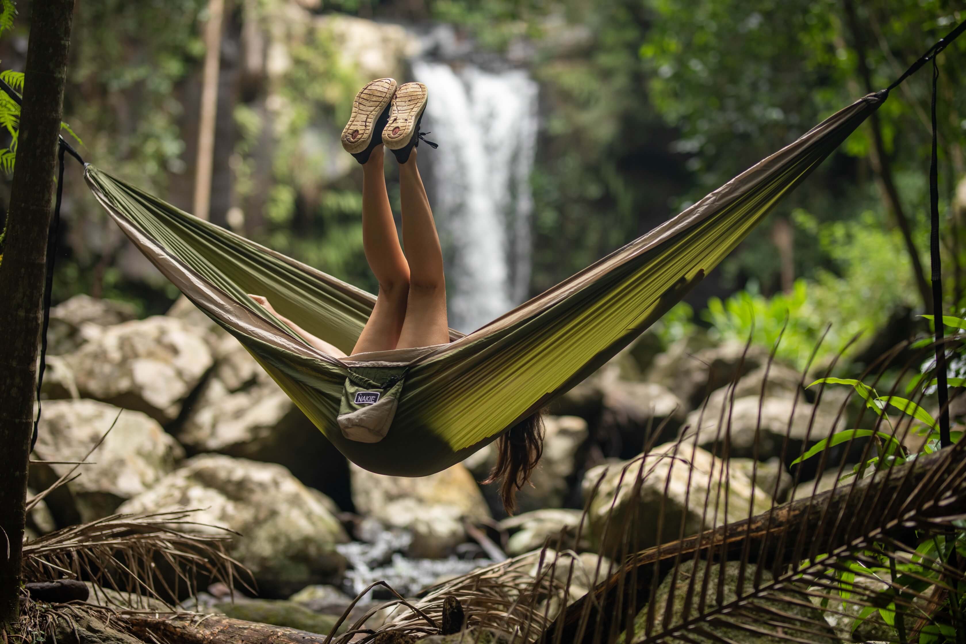 Olive Green Recycled Hammock with Straps