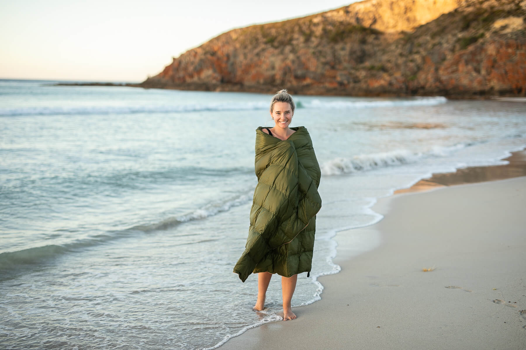 Olive Green Sustainable Down - Puffy Blanket