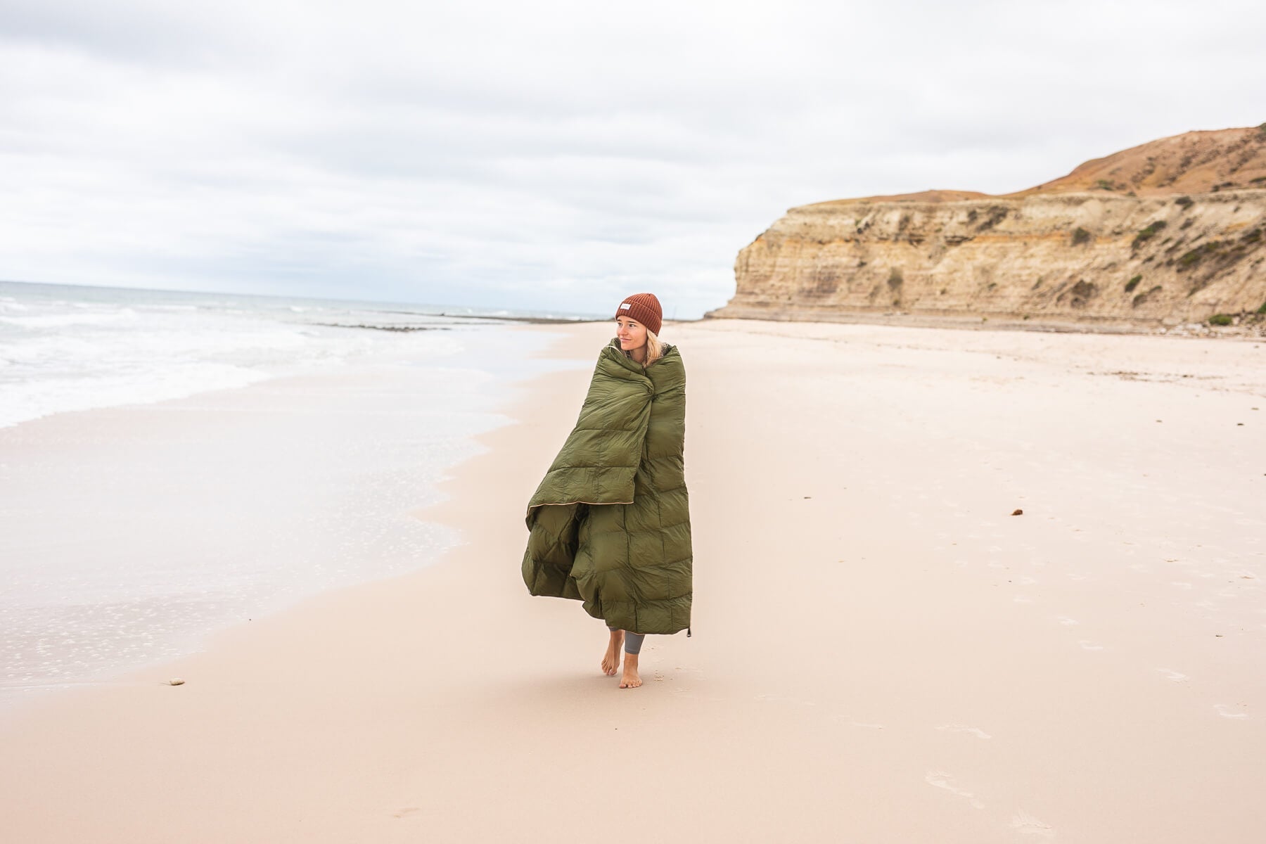 Olive Green Sustainable Down - Puffy Blanket