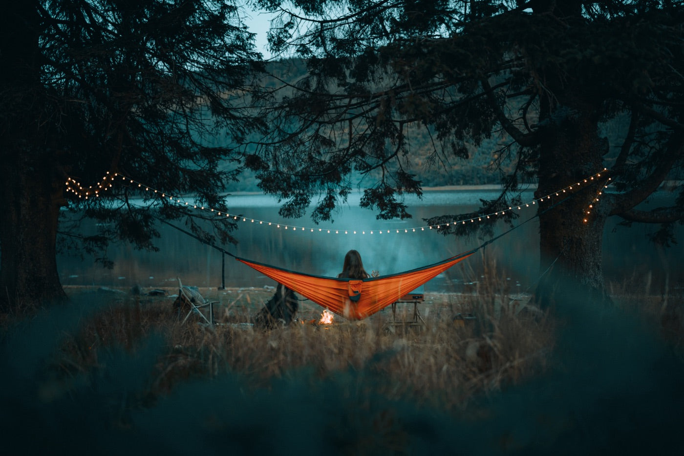 Sunburnt Orange  Recycled Hammock with Straps