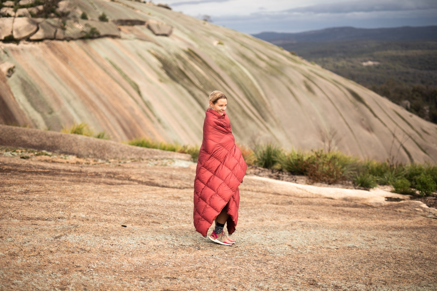 Earth Red Sustainable Down  - Puffy Blanket