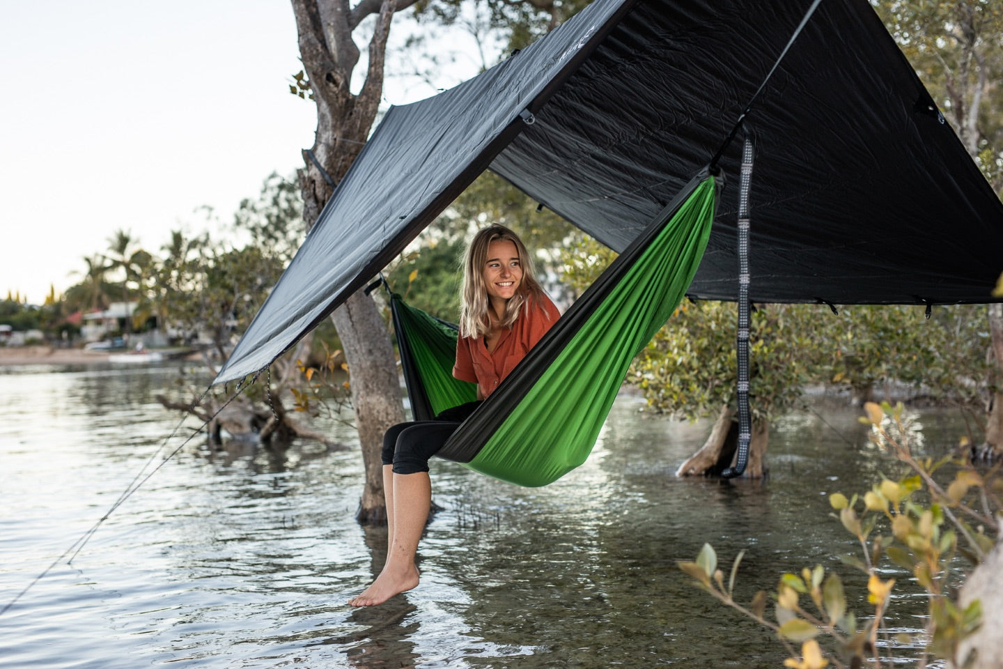 Forest Green - Recycled Hammock with Straps