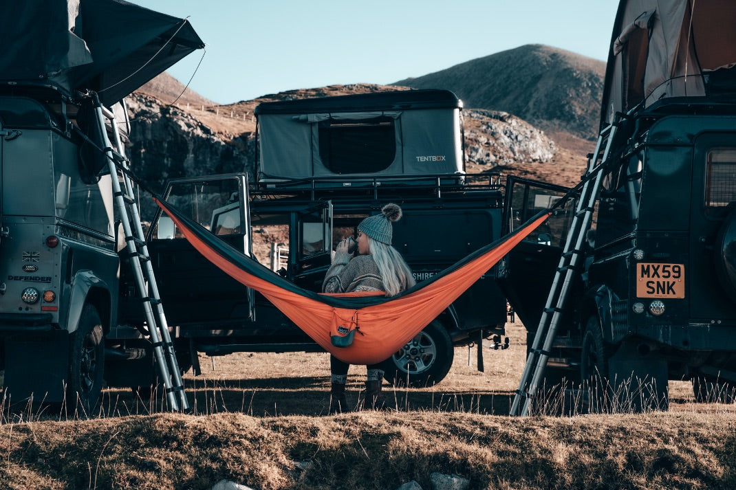 Sunburnt Orange  Recycled Hammock with Straps