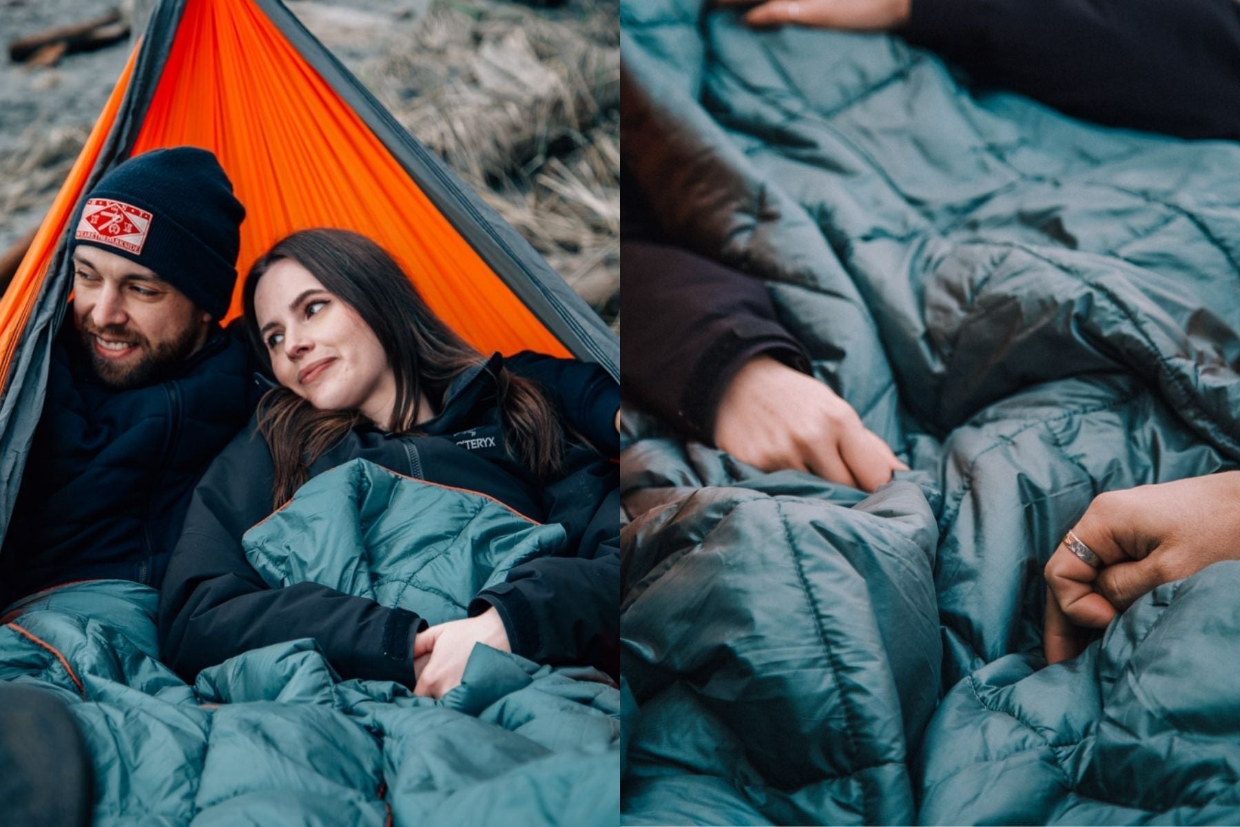 Recycled Hammock, Towel & Puffy Blanket Combo