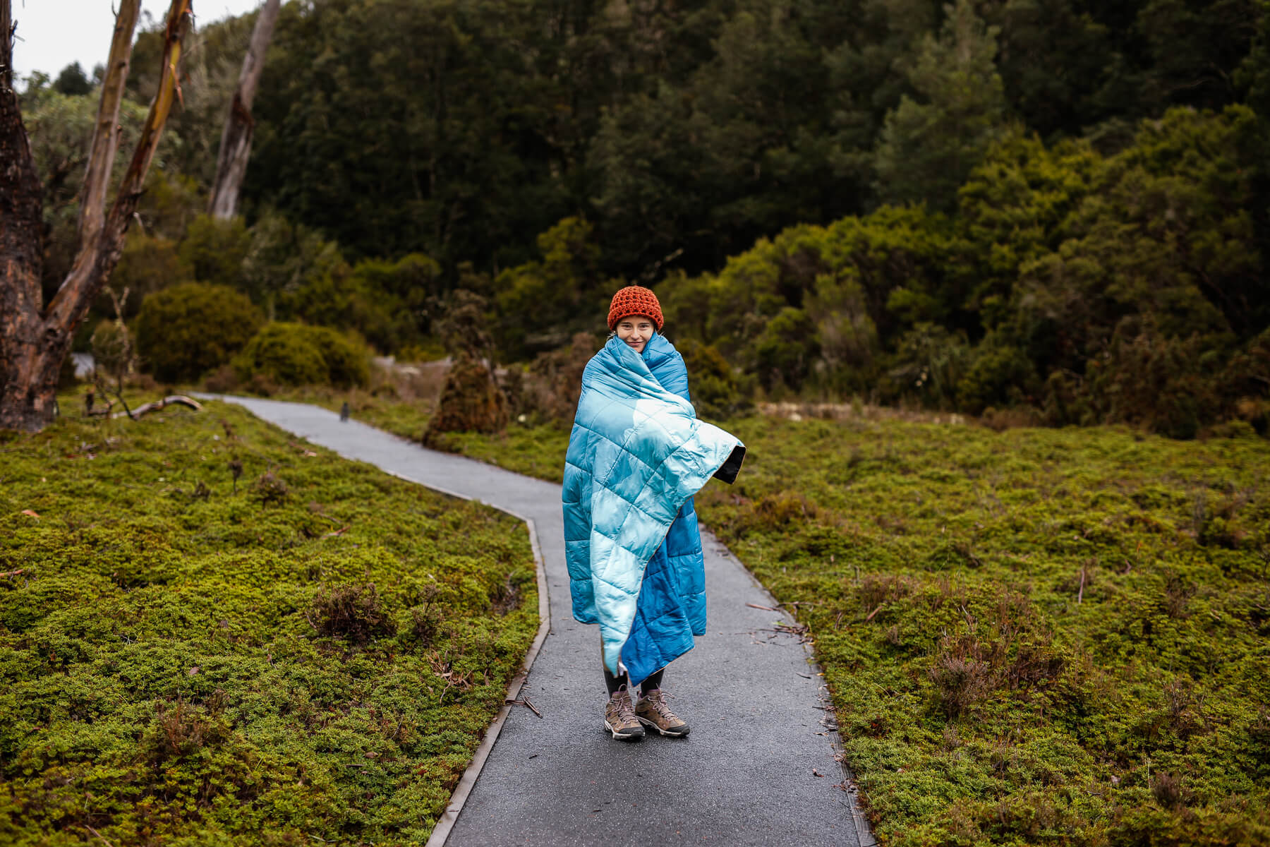 Mountain Blue Sustainable Down - Puffy Blanket