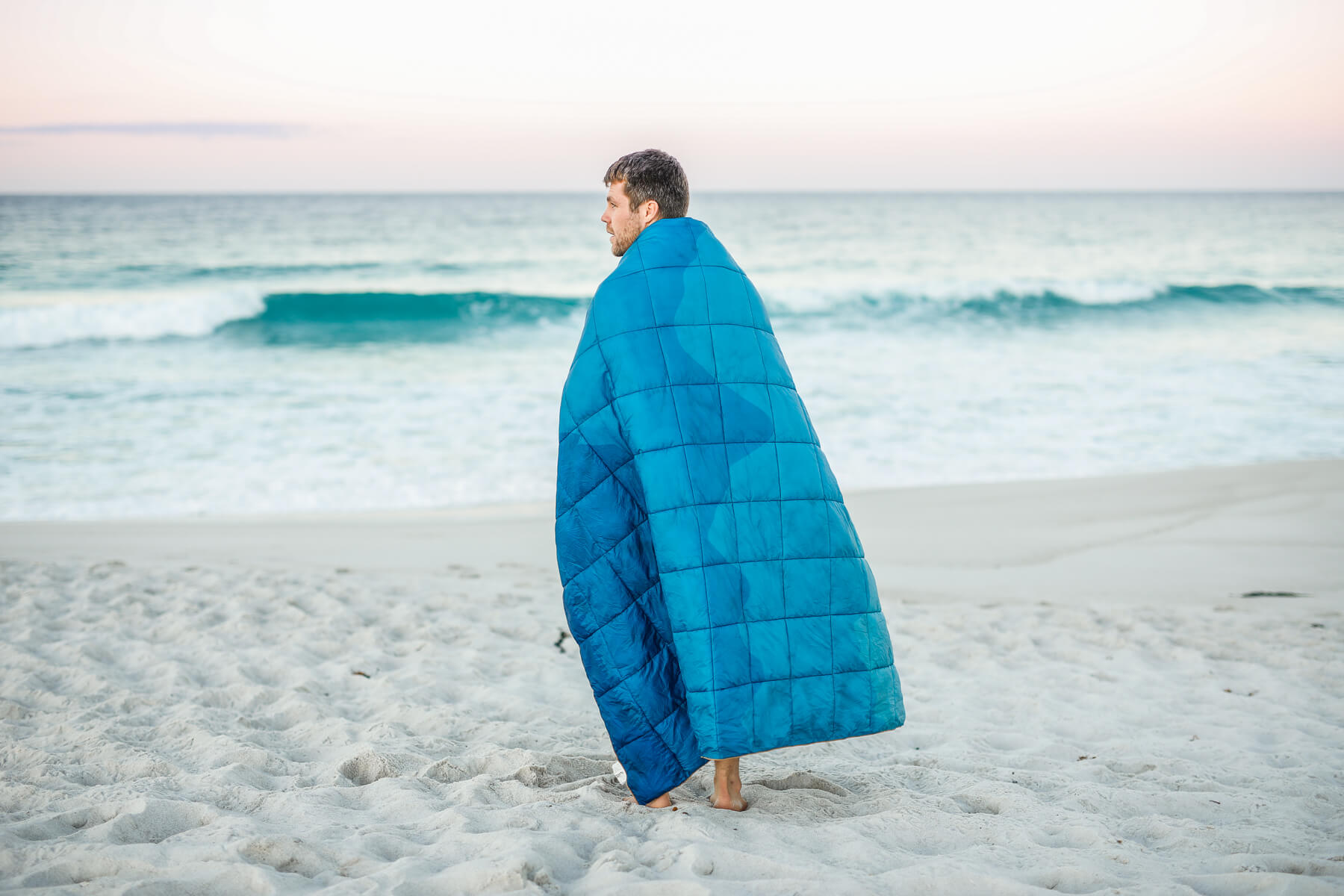 Mountain Blue Sustainable Down - Puffy Blanket