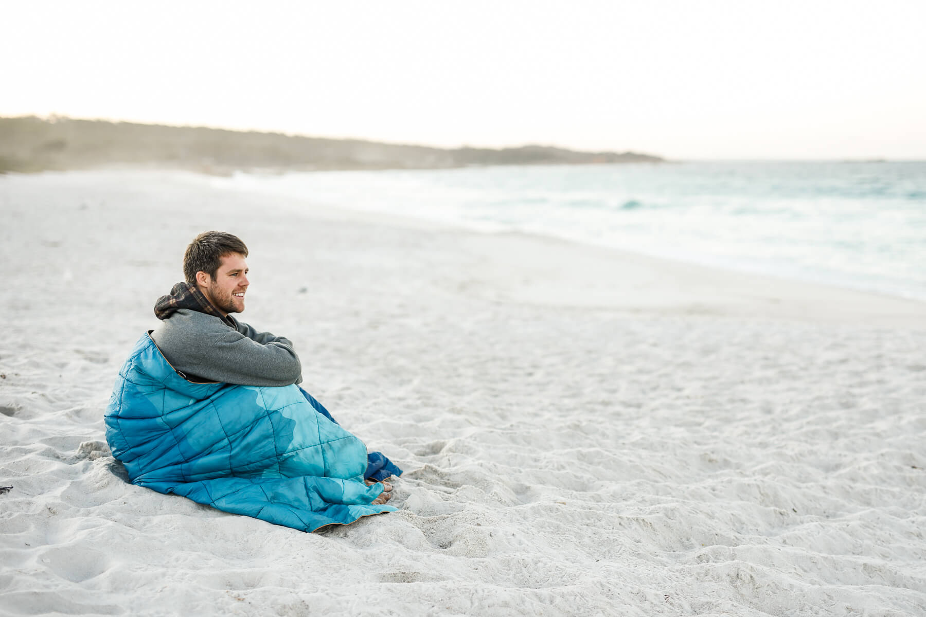 Mountain Blue Sustainable Down - Puffy Blanket